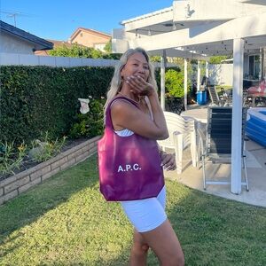 AUTH A.P.C. Soft Leather-like Tote Bag Brand New Fushia